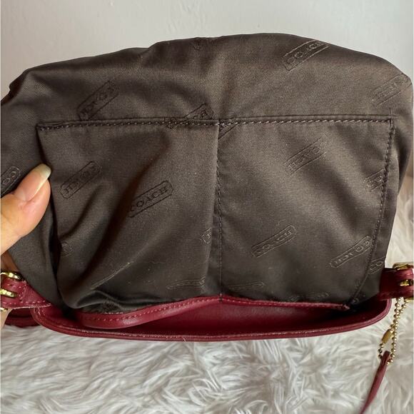 Vintage COACH y2k Legacy Red Glove Tanned Leather Flap BAG Crossbody Purse 9821 - Picture 10 of 11